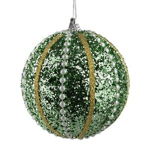 Vianočná guľa SANTA LILA Festiva 10 cm zelená vyobraziť