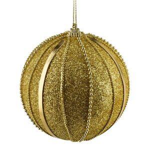 Vianočná guľa SANTA LILA Pearl 10 cm zlatá vyobraziť