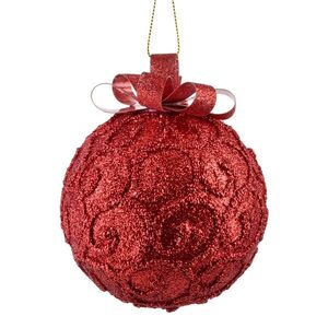 Vianočná guľa SANTA LILA Ribbon 10 cm červená vyobraziť
