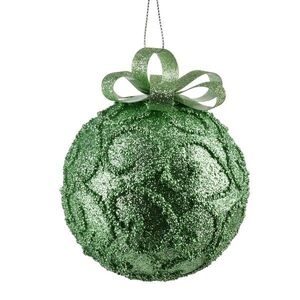 Vianočná guľa SANTA LILA Ribbon 10 cm zelená vyobraziť