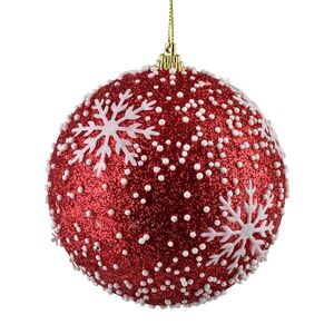 Vianočná guľa SANTA LILA Snowflake 10 cm červená vyobraziť