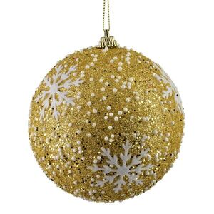 Vianočná guľa SANTA LILA Snowflake 10 cm zlatá vyobraziť