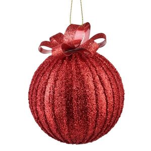 Vianočná guľa SANTA LILA Sparkle 10 cm červená vyobraziť