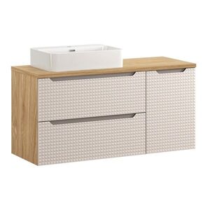 Závesná skrinka Luxor Beige Trust s doskou a umývadlom 120 cm čierna/dub olejovaný vyobraziť