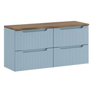 Závesná skrinka pod umývadlo Nova Denim s doskou 120 cm modrá/Casella vyobraziť