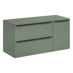 Závěsná skříňka pod umyvadlo Sombra Green s košem na prádlo a deskou 120 cm reed green vyobraziť