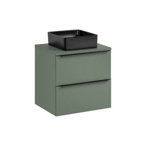 Závěsná skříňka Sombra Green Slim s deskou a umyvadlem 60 cm reed green vyobraziť