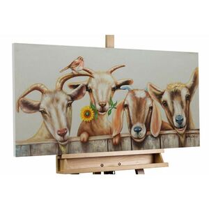 KUNSTLOFT RUČNE MAĽOVANÝ AKRYLOVÝ OBRAZ 100/50 cm, biely/hnedý, zvierací motív vyobraziť
