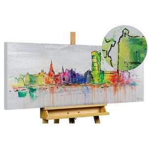 KUNSTLOFT RUČNE MAĽOVANÝ AKRYLOVÝ OBRAZ 120/60 cm, sivý, krajinný motív vyobraziť