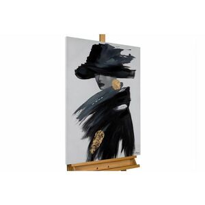 KUNSTLOFT RUČNE MAĽOVANÝ AKRYLOVÝ OBRAZ 60/90 cm, čierny, abstraktný geometrický motív vyobraziť