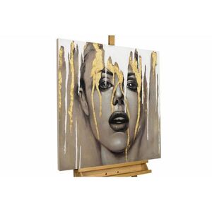 KUNSTLOFT RUČNE MAĽOVANÝ AKRYLOVÝ OBRAZ 80/80 cm, biely/taupe, figurálny motív vyobraziť