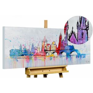 KUNSTLOFT RUČNE MAĽOVANÝ AKRYLOVÝ OBRAZ 120/60 cm, sivý, krajinný motív vyobraziť