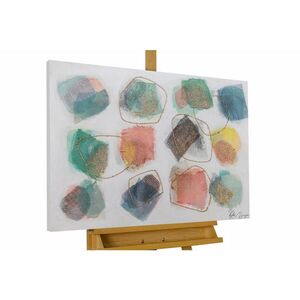 KUNSTLOFT RUČNE MAĽOVANÝ AKRYLOVÝ OBRAZ 100/75 cm, biely/béžový, abstraktný geometrický motív vyobraziť