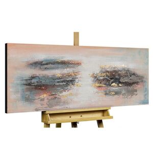KUNSTLOFT RUČNE MAĽOVANÝ AKRYLOVÝ OBRAZ 120/60 cm, sivý/béžový, abstraktný geometrický motív vyobraziť