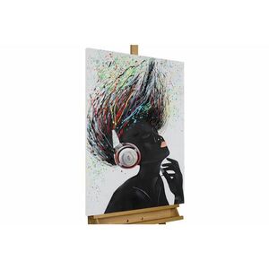 KUNSTLOFT RUČNE MAĽOVANÝ AKRYLOVÝ OBRAZ 60/90 cm, čierny, abstraktný geometrický motív vyobraziť