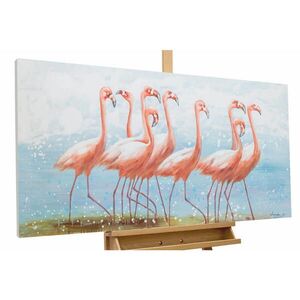 KUNSTLOFT RUČNE MAĽOVANÝ AKRYLOVÝ OBRAZ 120/60 cm, modrý/ružový, morský a krajinný motív vyobraziť