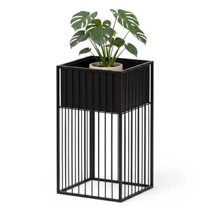 Relaxdays STOJAN Čierny železo nastaviteľná výška 61 cm vyobraziť