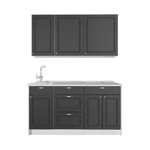 Vicco SAMOSTATNÁ KUCHYŇA Fame-Line, Antracitovo-zlatý vidiecky dom/biely, 150 cm, AP Marble vyobraziť