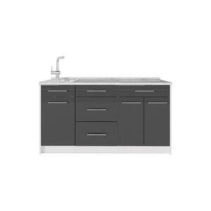 Vicco KUCHYNSKÝ BLOK Fame-Line, Antracit vysoký lesk/biely, 150 cm, AP Marble vyobraziť