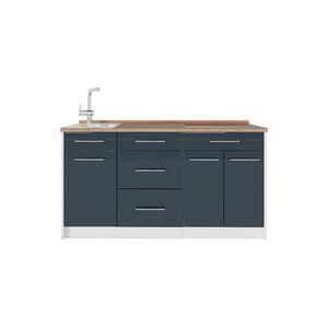Vicco KUCHYNSKÝ BLOK Fame-Line, Tmavo modrá vysoký lesk/biely, 150 cm, AP Oak vyobraziť