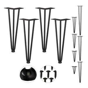 Relaxdays NOHA Čierna 4-ks-set oceľ 36 cm vyobraziť