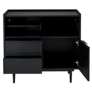 Redom SIDEBOARD 80 cm s LED osvetlením a sklenenými posuvnými dvierkami, Čierna vyobraziť