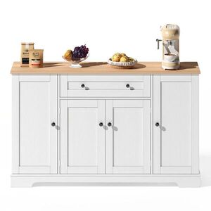 Redom SIDEBOARD 138 cm so zásuvkou, policami vo dvierkach a nastaviteľnými policami, MDF, Natural/White vyobraziť