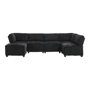 Redom SEDACIA súprava 308/154/81, 99 cm modulárna 6-miestna, variabilná do U alebo L, s úložnými vreckami, Čierna vyobraziť