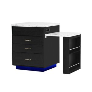 Redom KUCHYNSKÝ ostrovček 125, 5–187, 5/71/93 cm s kolieskami, LED osvetlením, USB/Type-C nabíjaním a výsuvnou doskou, Čierna vyobraziť