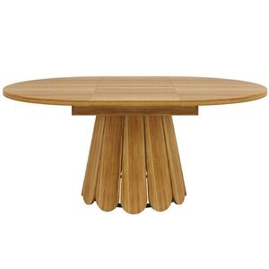Redom JEDÁLENSKÝ stôl 118/118/76, 8 cm, rozkladací na 158 cm, okrúhly až oválny, MDF a kov, Hnedá vyobraziť