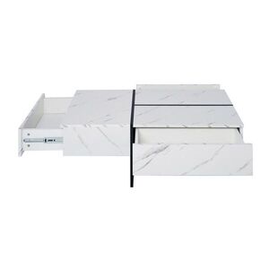 Redom KONFERENČNÝ stolík 100/50/34, 5 cm s LED osvetlením ovládaným aplikáciou a 3 zásuvkami, Biela vyobraziť