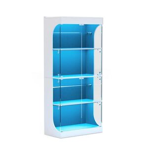 Redom VITRÍNA 80/35/165 cm zo skla s LED osvetlením, USB/USB-C nabíjaním a senzorom pohybu, Biela vyobraziť