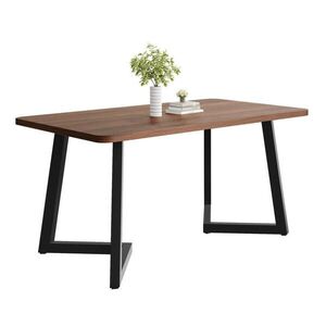 Redom JEDÁLENSKÝ stôl 117/68/75 cm s kovovými nohami a dekorom dreva, Orechová/Čierna vyobraziť