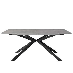 Redom JEDÁLENSKÝ stôl 150/180/70/75, 5 cm rozkladací s krížovou podnožou a cementovým dekorom, Čierna/Sivá vyobraziť