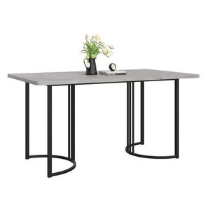 Redom JEDÁLENSKÝ stôl 140/80/75 cm, MDF, s nastaviteľnými nohami a mramorovým dekorom, Sivá vyobraziť