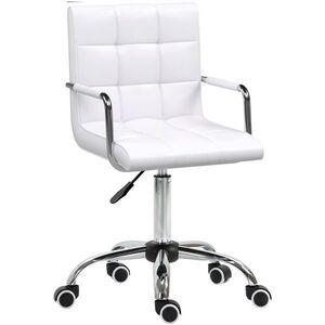 Redom KANCELÁRSKA stolička 84-99 cm ergonomická otočná stolička s výškovo nastaviteľným sedom a kolieskami, Biela vyobraziť