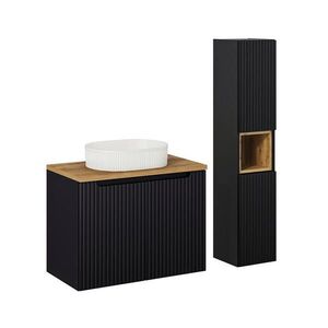 Petits-meubles KÚPEĽŇOVÝ NÁBYTOK 80cm Riva 2-dielna súprava Čierna a drevo vyobraziť