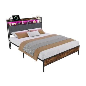 SHOPENTRA ČALÚNENÁ posteľ 160x200 cm s RGB LED, úložným čelom a USB vyobraziť