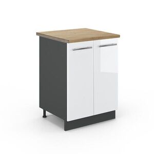 Vicco KUCHYNSKÁ SPODNÁ SKRINKA Fame-Line Biely vysoký lesk 60 cm , AP Oak vyobraziť