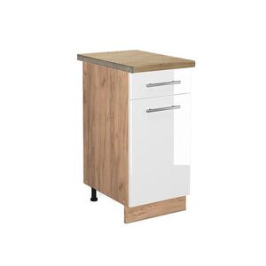 Vicco KUCHYNSKÁ SPODNÁ SKRINKA Fame-Line Biely vysoký lesk 40 cm , AP Oak vyobraziť