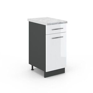 Vicco KUCHYNSKÁ SPODNÁ SKRINKA Fame-Line Biely vysoký lesk 40 cm , AP Marble vyobraziť