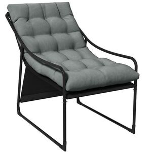 Modfu ZÁHRADNÉ kreslo z ocele 110x62x88 cm sivé s 10 cm sedákom a nosnosťou 120 kg vyobraziť