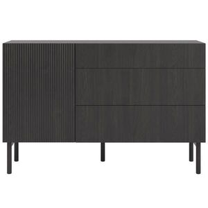 Selsey KOMODA Nolie dekor jaseň čierna s 3 zásuvkami 140 cm vyobraziť