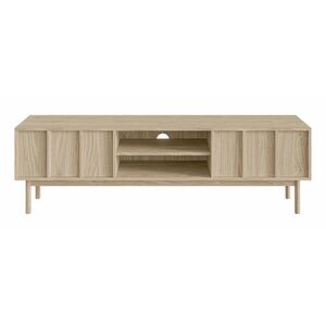 Selsey TV stolík Neksto s drevenými lamelami a dubovými nohami 175/50/40 cm vyobraziť