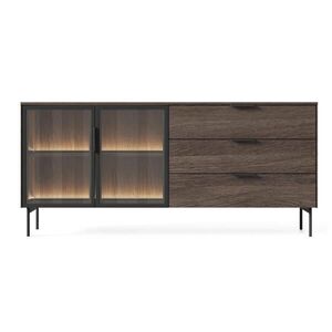 Selsey KOMODA Lumi 2dverová so sklenenými dvierkami dub Dunin 181 cm vyobraziť