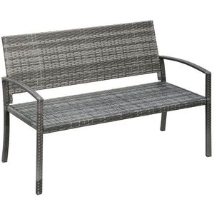 Modfu ZÁHRADNÁ lavica z ocele a polyratanu 122x60x85 cm sivá s vysokou nosnosťou 320 kg vyobraziť