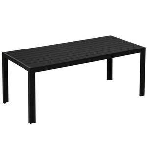 Modfu ZÁHRADNÝ jedálenský stôl z hliníka a WPC 190x84, 5x72 cm čierny pre vonkajšie stolovanie, odolný voči počasiu vyobraziť