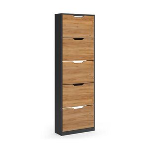 Vicco SKLÁPAČ TOPÁNOK Luca, antracitová/Dub Goldkraft, 59 x 180.5 cm s 5 výklopnými priehradkami vyobraziť
