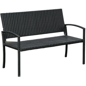 Modfu ZÁHRADNÁ lavica z ocele a polyratanu 122x60x85 cm čierna pre 2 osoby, UV odolná vyobraziť