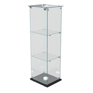 SHOPENTRA VITRÍNA s LED osvetlením, uzamykateľná a čiernym podstavcom, 123, 3 x 39, 8 x 35 cm vyobraziť